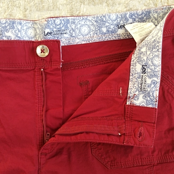 Lee Comfort Waistband Shorts Plus 14M Red - Picture 7 of 12